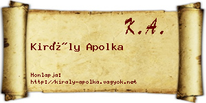 Király Apolka névjegykártya