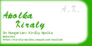 apolka kiraly business card